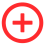 Icono minimalista con símbolo rojo
