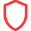 Ícono minimalista de escudo rojo